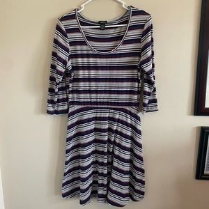 Striped half sleeve dress